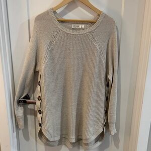 RD Style Cream Sweater with Button Accents